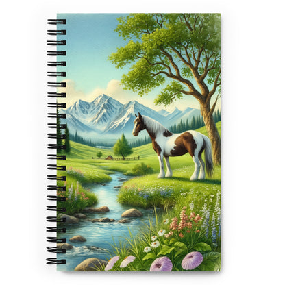 Traumlandschaft mit Pinto-Pferd - Spiral-Notizbuch