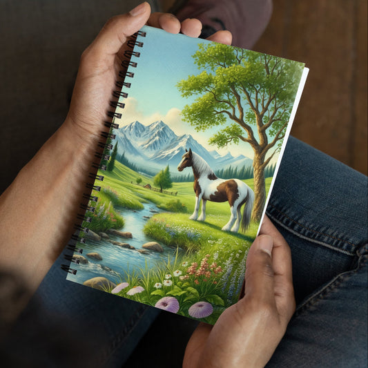 Traumlandschaft mit Pinto-Pferd - Spiral-Notizbuch