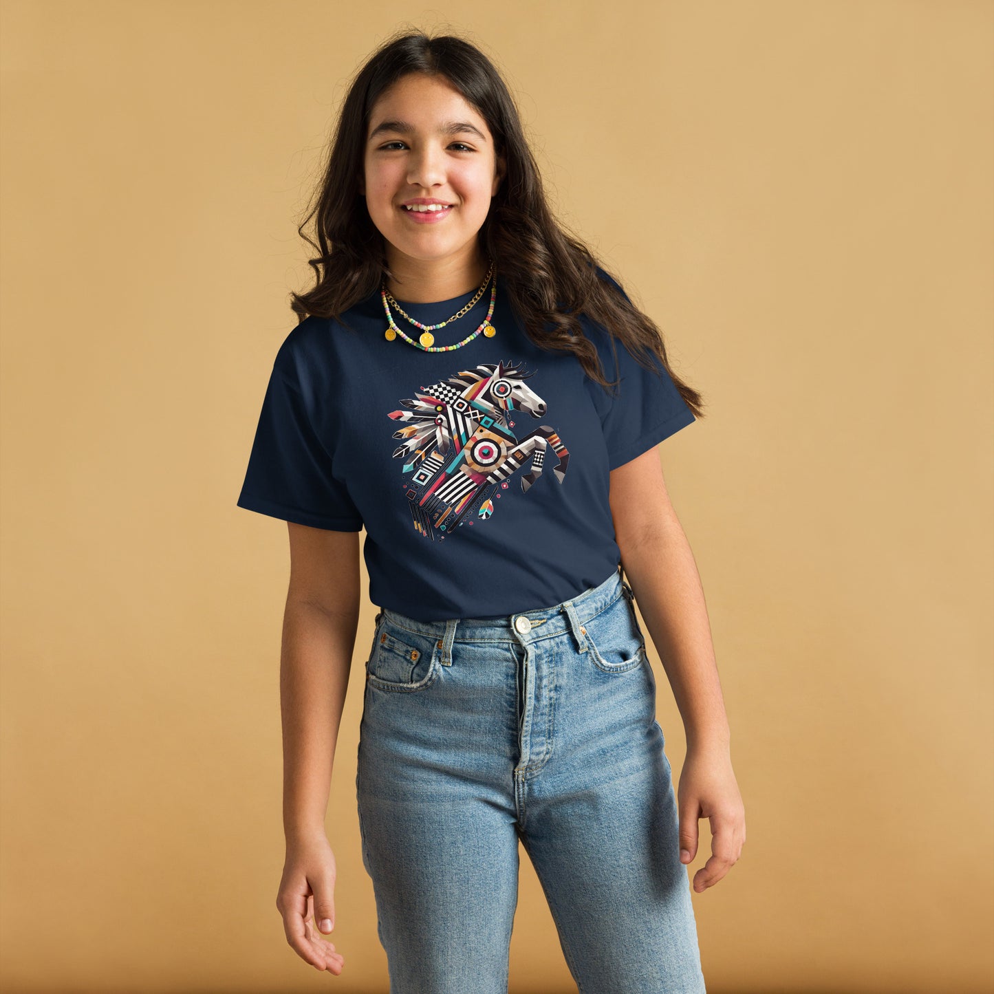 Buntes Indianerpferd – Abstrakt - Kids T-Shirt