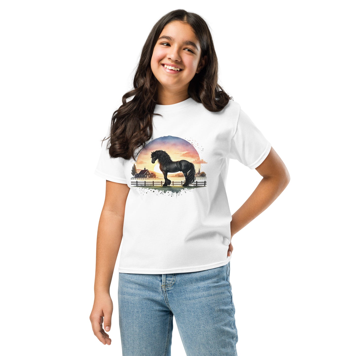 Friese im Abendlicht - Aquarell - Mädchen T-Shirt